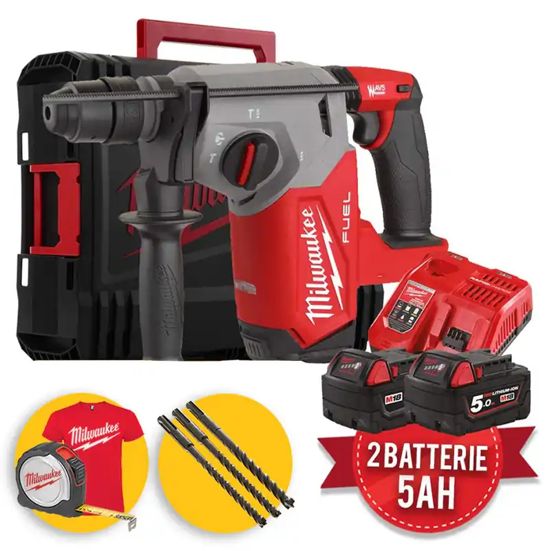 Promozione Esclusiva Milwaukee M18 FHX-502X - Tassellatore a batteria M18 Fuel, 2,5 J , 2 x 5Ah