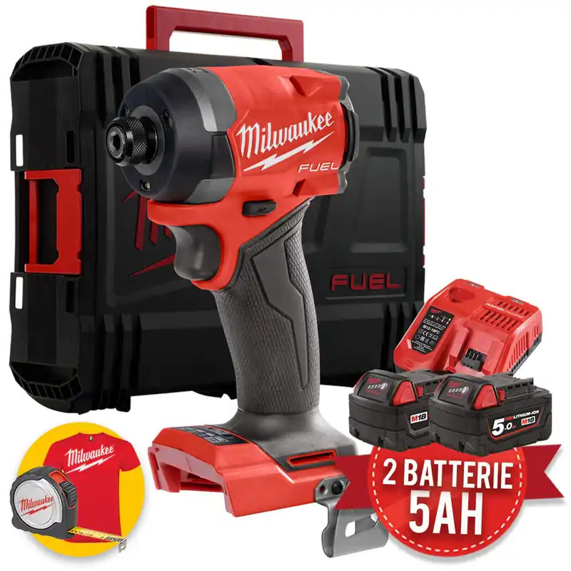 Milwaukee M18 FID3-502X - Avvitatore a impulsi a batteria FUEL con attacco da 1/4" - 2 batteria da 5Ah Scelto Dai Clienti