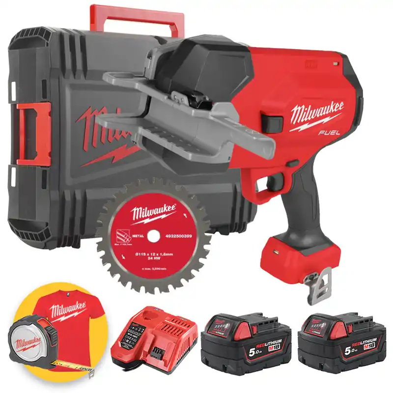 Milwaukee M18 FPCS-502X - Tagliatubi in acciaio a batteria 18V FUEL - 2 x 5Ah in valigetta Offerta Speciale