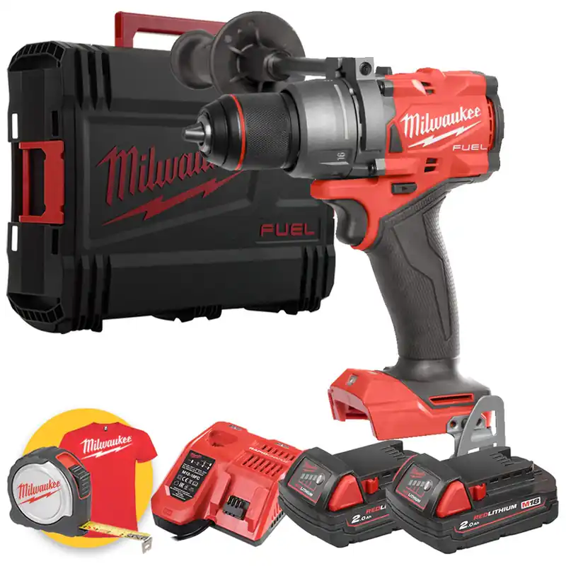 Più Venduto Milwaukee M18 FPD3-202X - Trapano avvitatore a percussione a batteria 18V FUEL - 2 x 2Ah