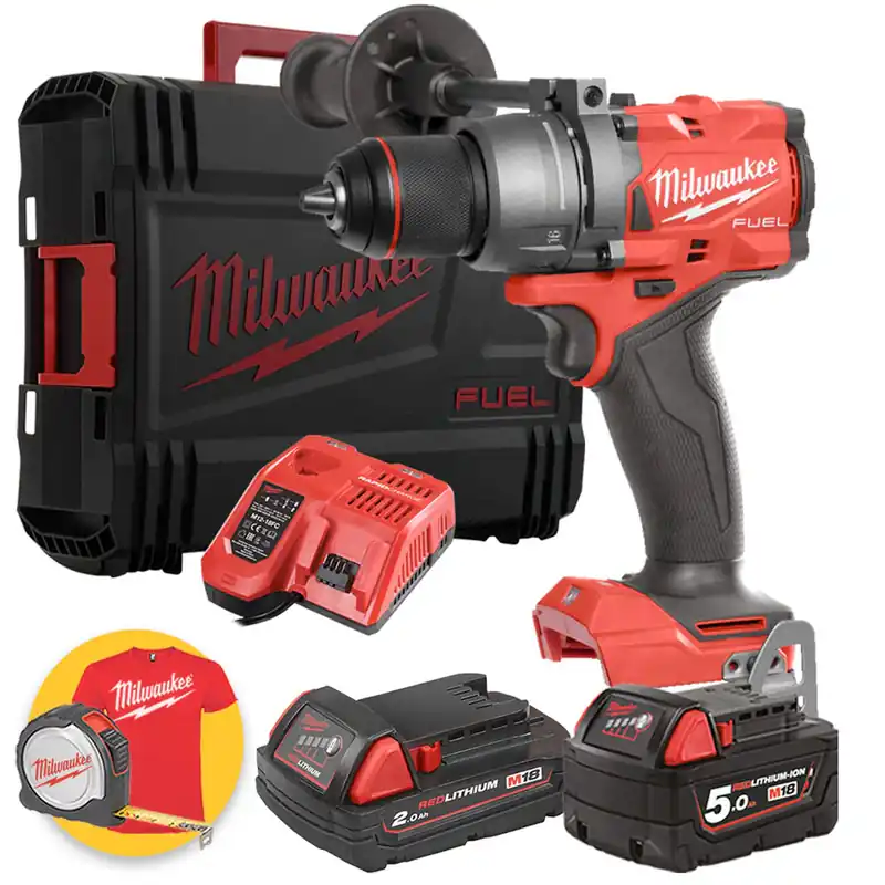 Spedizione Espresso Milwaukee M18 FPD3-512X - Trapano avvitatore con percussione a batteria 18V FUEL - 1 x 5Ah + 1 x 2Ah