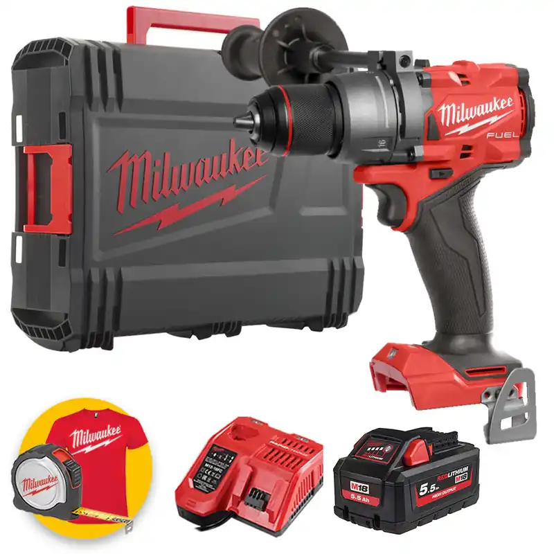 Occasione Imperdibile Milwaukee M18 FPD3-551X - Trapano avvitatore con percussione a batteria 18V FUEL - 1 X 5.5 Ah in valigetta