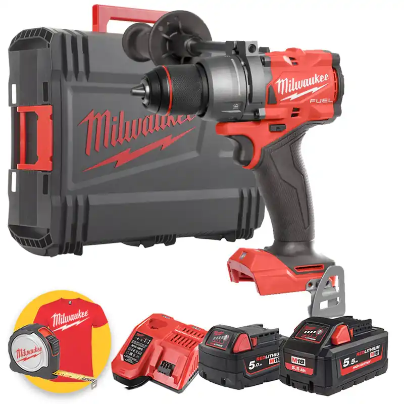 Milwaukee M18 FPD3-552H - Trapano avvitatore con percussione a batteria 18V FUEL - 1 X 5.5 Ah + 1 x 5 Ah Prezzo Scontato
