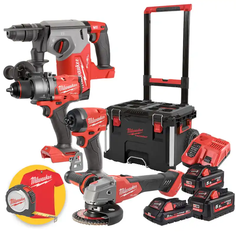 Milwaukee M18 FPP4E-555T - Trapano a percussione - Tassellatore - Smerigliatrice ONE KEY - Avvitatore a impulsi 1/4" Ordina Subito