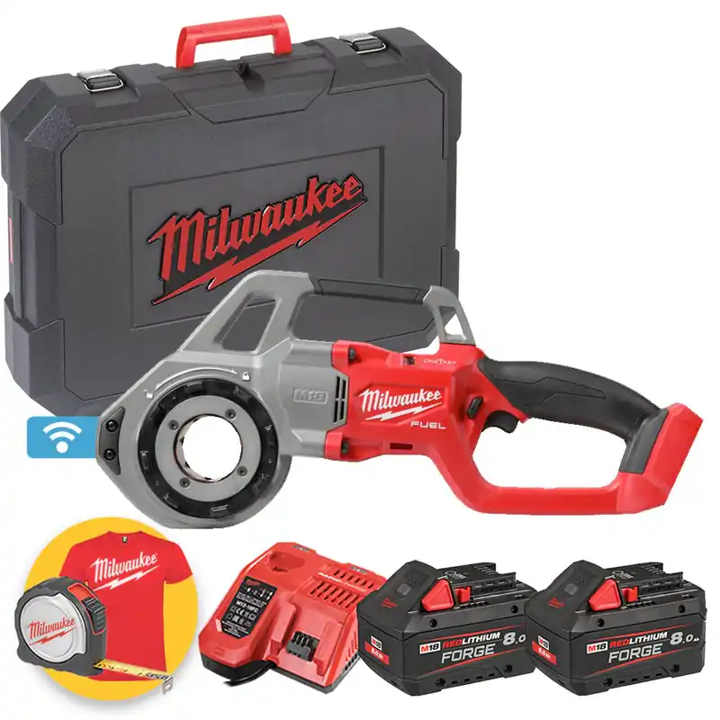Soddisfatti O Rimborsati Milwaukee M18 FPT114-802CA - Filettatrice a batteria da 18V 1 1/4˝ con ONE-KEY - 2 batterie da 8Ah FORGE