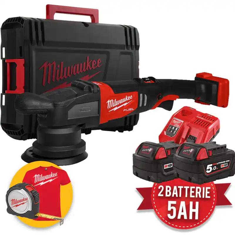 Esclusivo Milwaukee M18 FROP15-502X - Lucidatrice rotorbitale a batteria 18V, orbita 15 mm