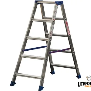 Scala a doppia salita GAUDÌ in alluminio da 3 a 10 gradini 80mm Consegna Rapida