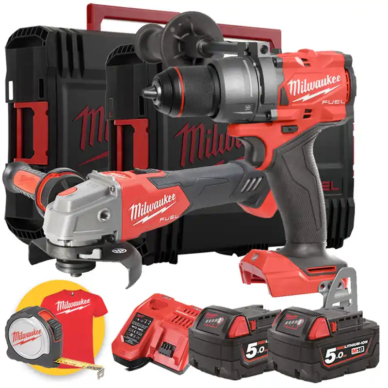 M18 FPD3 Trapano a percussione + M18 FSAGV125X Smerigliatrice angolare con VELOCITA‘ REGOLABILE Offerta Limitata