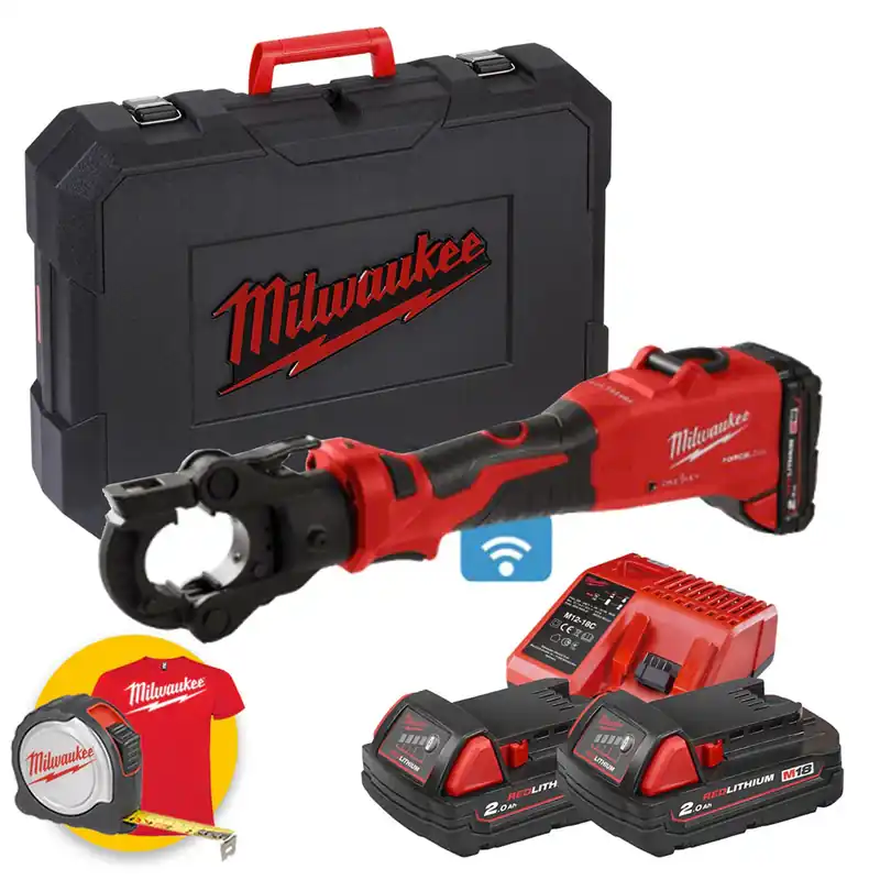 Milwaukee M18 ONEHCCT60-202C - Crimpatrice idraulica a batteria M18 Force Logic 60 KN - 2 batterie 2Ah Vendita Finale