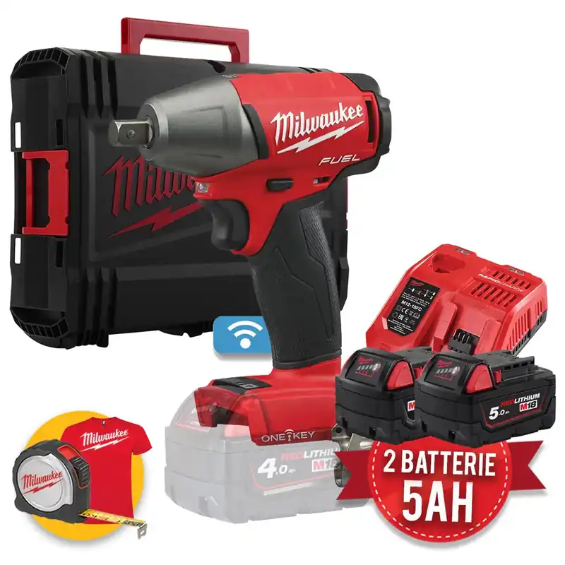 Milwaukee M18 ONEIWP12-502X - Avvitatore a impulsi 18 Volt 1/2" 5,0Ah FUEL ONE KEY - 2 x 5Ah Occasione