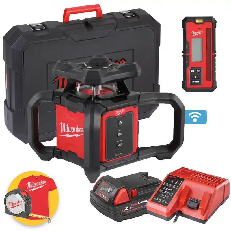Milwaukee M18 RLOH600-201C - Livella laser rotante a batteria 18V - 600m con raggio orizzontale rosso Offerta Speciale