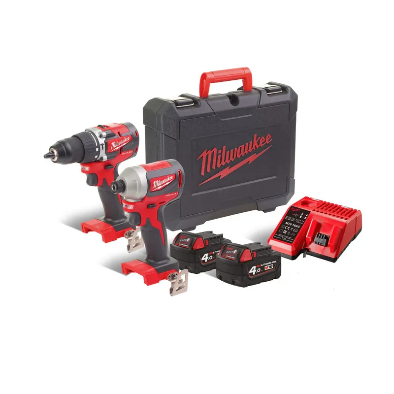 Milwaukee M18CBLPP2A-402C - Kit 18V trapano CBLPD + avvitatore ad impulsi CBLID - 2X4H Esclusivo