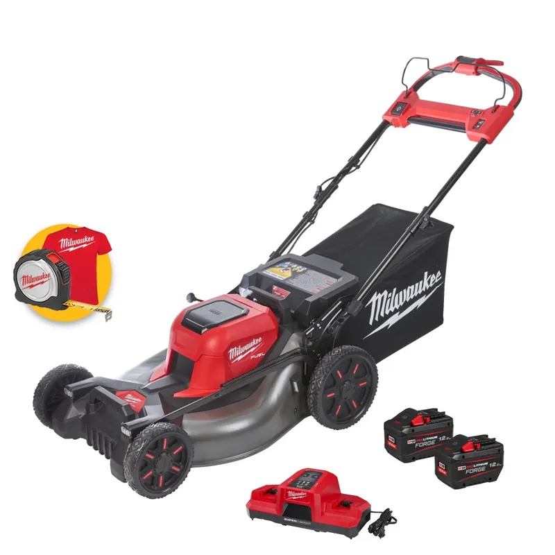 Milwaukee M18 F2LM53-122 - Tosaerba rasaerba semovente 3 in 1 a doppia batteria, taglio 53 cm Nuovo Arrivo