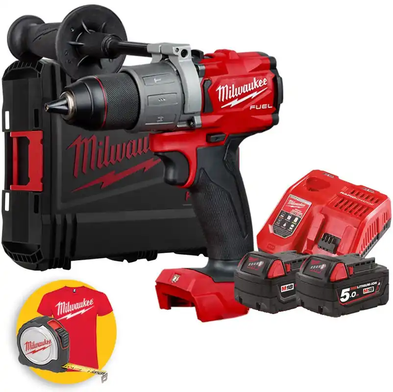 Milwaukee M18 FPD2-502X - Trapano avvitatore 18V Fuel, 2 batterie da 5.0Ah in valigetta Heavy Duty Occasione Imperdibile