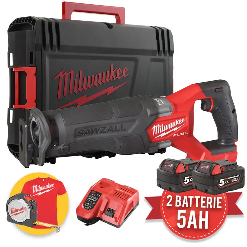 Milwaukee M18 FSZ-502X - Seghetto dritto a gattuccio a batteria 18V Fuel, due batterie 5Ah, in valigetta Offerta Lampo