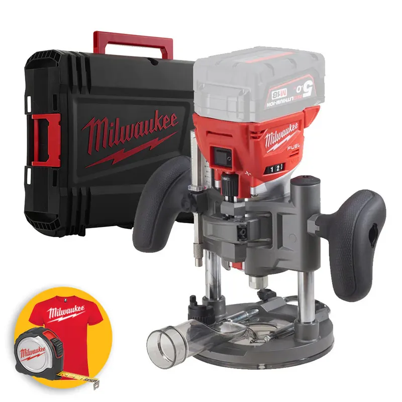 Ultimissimo Modello Milwaukee M18 FTR8-0X - Fresatrice per legno a batteria M18 Fuel -Solo corpo macchina