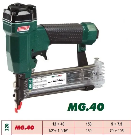 Omer MG.40 Chiodatrice pneumatica per groppini e spilli da 12 a 40 mm Ultima Occasione