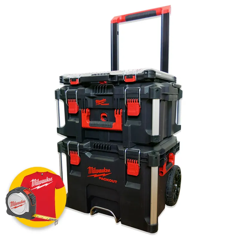 Nuovo Arrivo Milwaukee Packout KIT 6 - Trolley carrello portautensili porta attrezzi, 3 pezzi