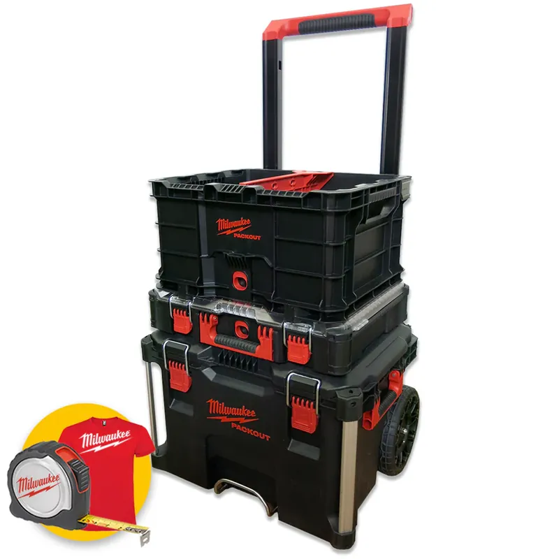 Milwaukee Packout KIT 5 - Trolley carrello portautensili porta attrezzi, 3 pezzi Scelto Dai Clienti