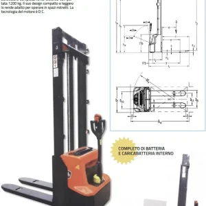 Novamach N1226E Sollevatore completamente elettrico con portata 1200 kg Prezzo Scontato