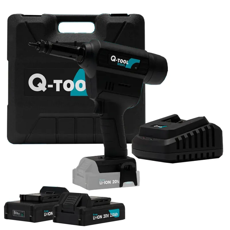Offerta Limitata Q-TOOL N12XL - Tirainserti insertatrice rivettatrice per inserti a batteria 20V - 2 batterie 2Ah