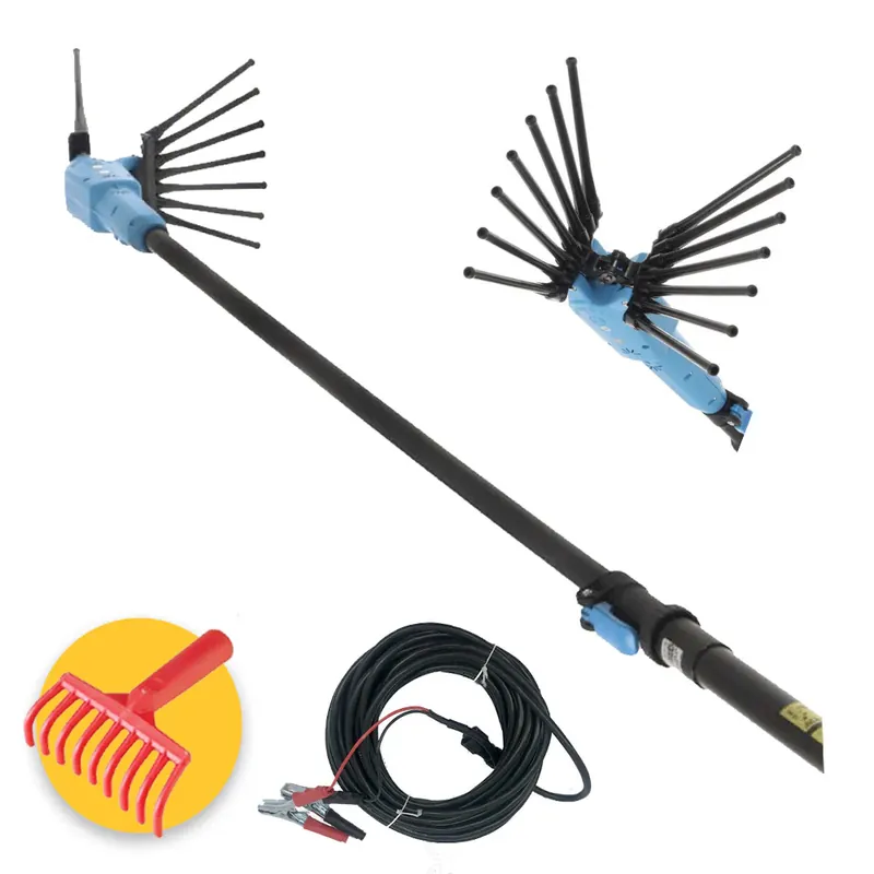 Pagamento Sicuro Lisam OLIVECO - Abbacchiatore elettrosquotitore per olive a batteria 12V - Asta telescopica