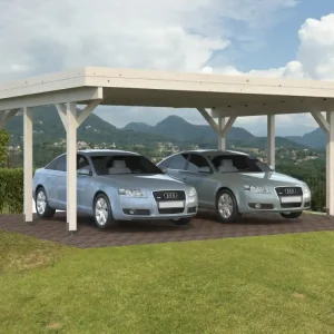 Carport Doppio con copertura 555x372cm - Losa Legnami Prezzo Scontato