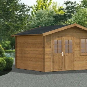 Promozione Losa Legnami Dorothy - Casetta in legno di abete impregnato - 380 x 337 x H 258 cm