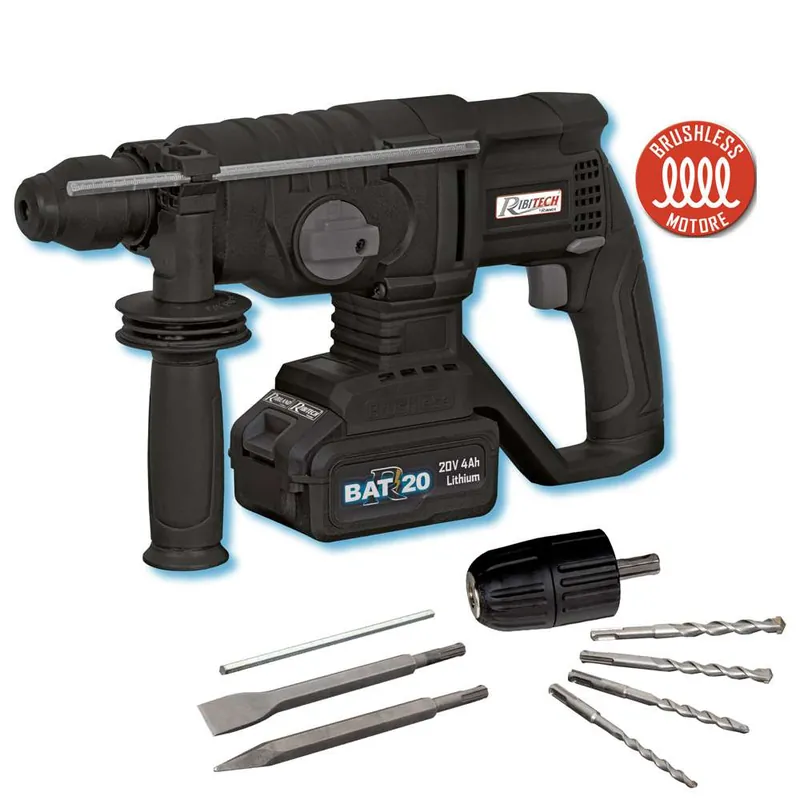 Ribimex PRBAT20/PERFPRO - Martello perforatore SDS 20V - 4.0 Ah - RBAT20 Popolare