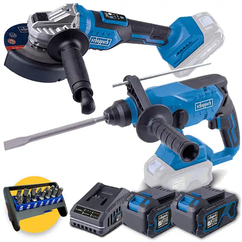 Scheppach set 2 elettroutensili a batteria 20V ixes - Tassellatore, Smerigliatrice - 2 batterie Ordina Subito