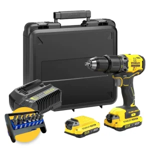 Stanley FatMax SFMCD715D2K - Trapano avvitatore con percussione 2 batterie 2.0Ah 18V Ultimissimo Modello