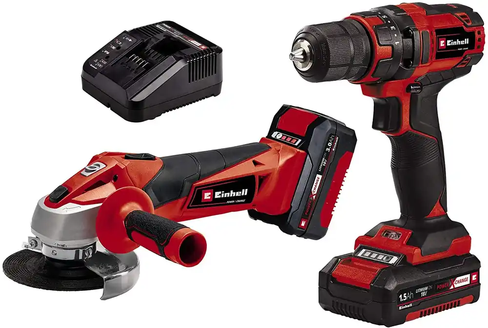 Subito Disponibile Einhell TC-TK 18 Li Kit - Trapano avvitatore 18V TC-CD 18/35 Li + Smerigliatrice angolare 18V TC-AG 18/115 Li