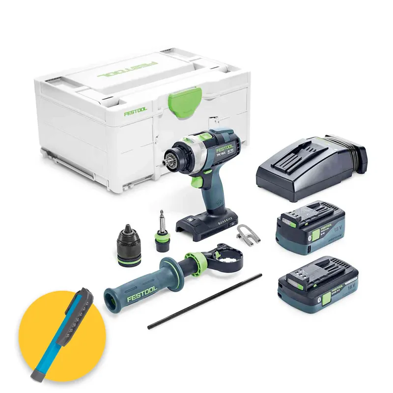 Offerta Lampo Festool TPC 18/4 5,0/4,0 I-Plus - 577651- Trapano avvitatore con percussione a batteria - doppio mandrino