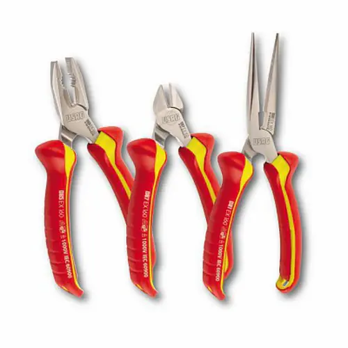 Usag 085 EX/SE3 - Assortimento con pinza universale, pinza a becchi mezzotondi diritti e tronchese a tagliente diagonale isolati 1000 V Promozione Esclusiva