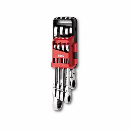 Ultime Pezzi Usag 285 KF/DS8 - Serie di 8 chiavi combinate a cricchetto snodate