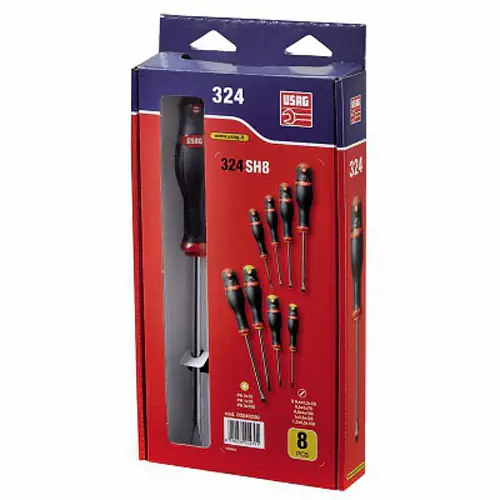 Usag 324 SH8 - Serie di 8 giraviti per viti con intaglio e impronta a croce PHILLIPS® A Buon Prezzo