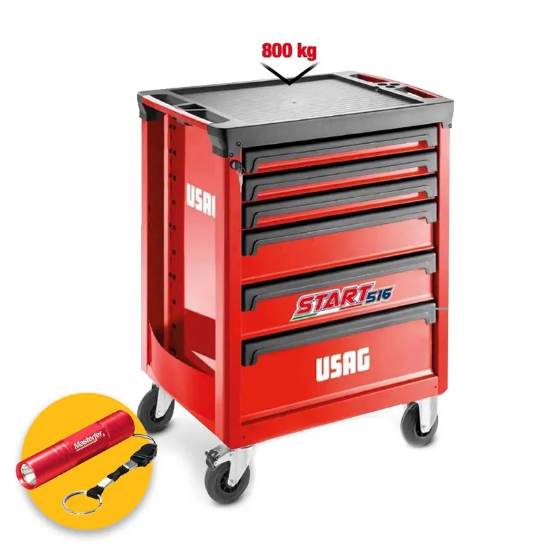 Usag 516 ST6V - Carrello portautensili per attrezzi 6 cassetti vuoto Prezzo Ridotto