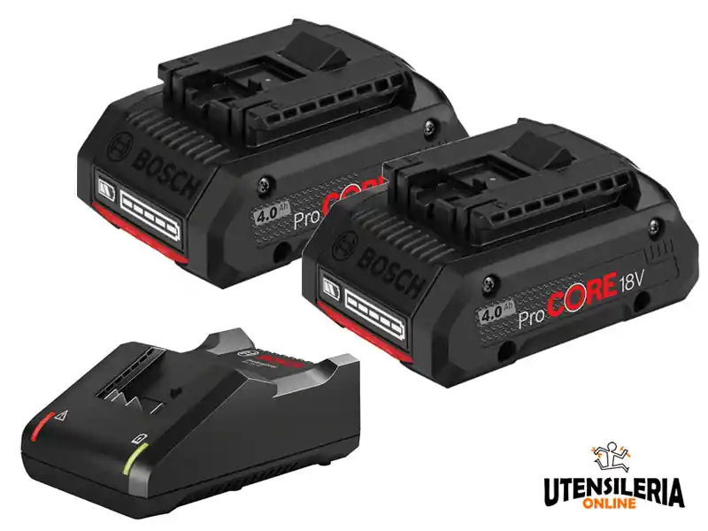 Set ricarica Bosch 2x batterie ProCORE 18V 4Ah + GAL 18V-40 Prezzo Ridotto