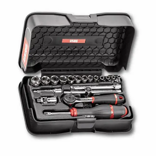 Usag 606 1/4 EA - Assortimento in cassetta di ABS con bussole esagonali (19 pz) Acquista Ora