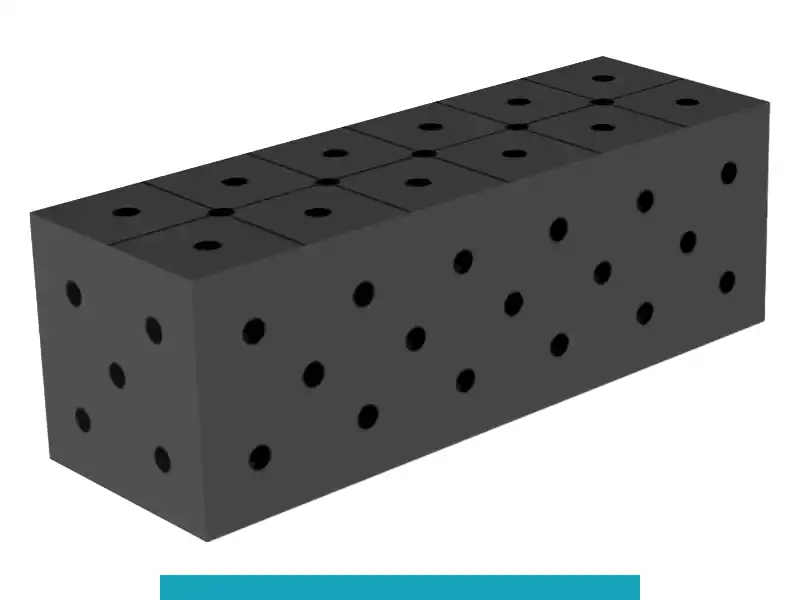Blocco di collegamento 600x200x200mm SteelEco GPPH, spessore 8mm, fori 16mm griglia diagonale Promo Stagionale