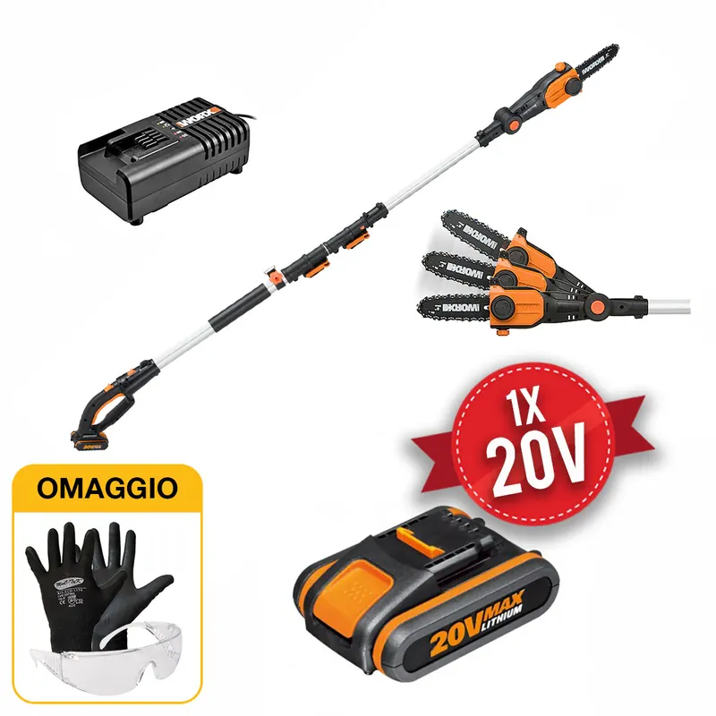 Soddisfatti O Rimborsati Worx WG349E potatore con asta telescopica - tagliarami con batteria 20V 2Ah