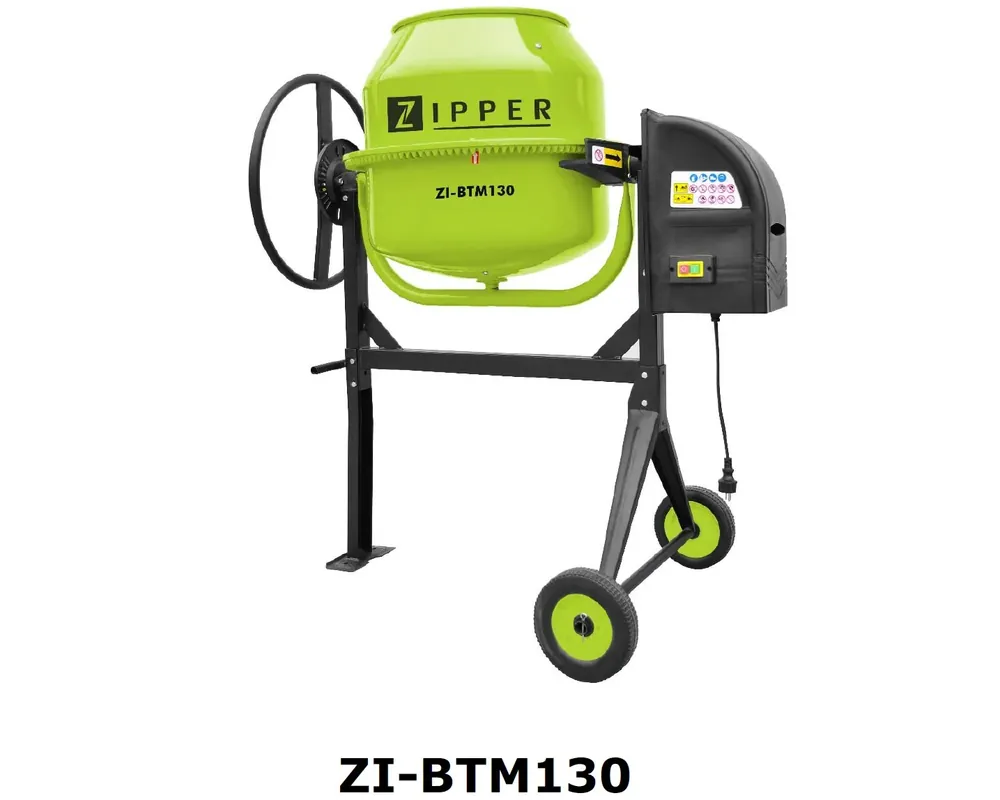 Promozione Esclusiva ZIPPER ZI-BTM130 BETONIERA ELETTRICA 130L 550W IMPASTATRICE MISCELATORE CEMENTO 220V