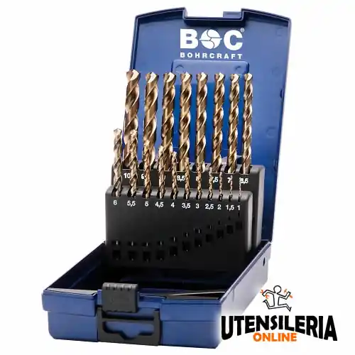 Non Perdere Assortimento punte 1-10 elicoidali BOHRCRAFT HSS-E 0,5mm (19pz)