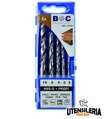 Assortimento punte per legno BOHRCRAFT HSS-G (5pz) Esclusivo