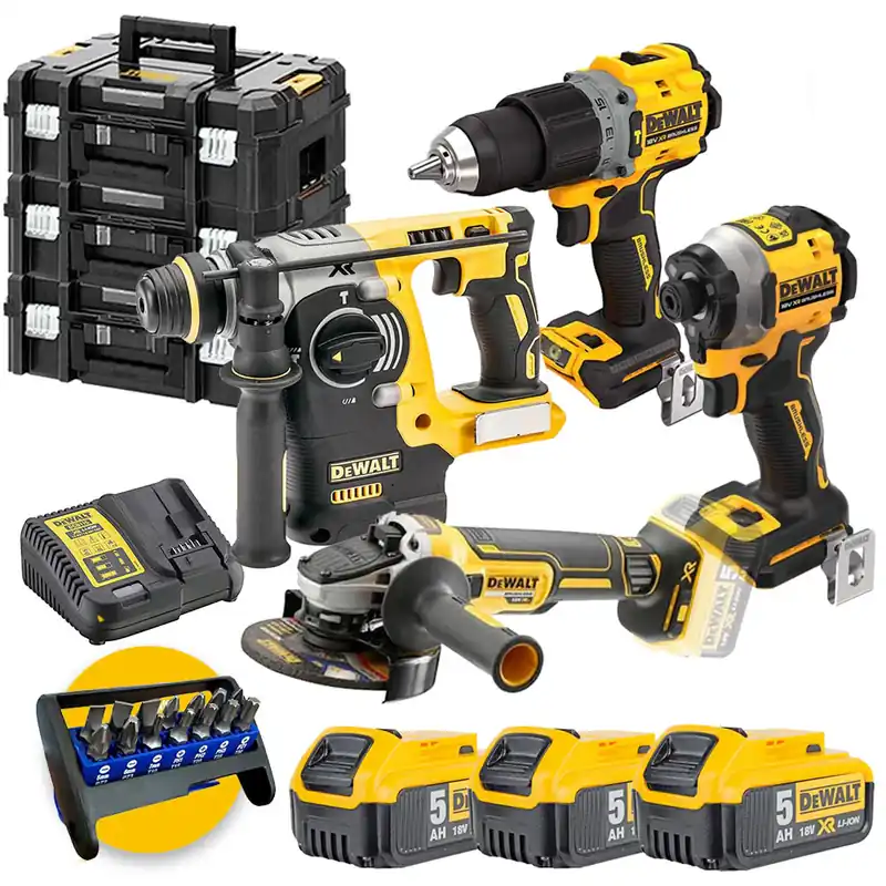 Dewalt DCK4006P3T-IT Kit utensili - DCD805 + DCG405 + DCH273 + DCF850 + 3 batterie XR 18V 5Ah Miglior Prezzo
