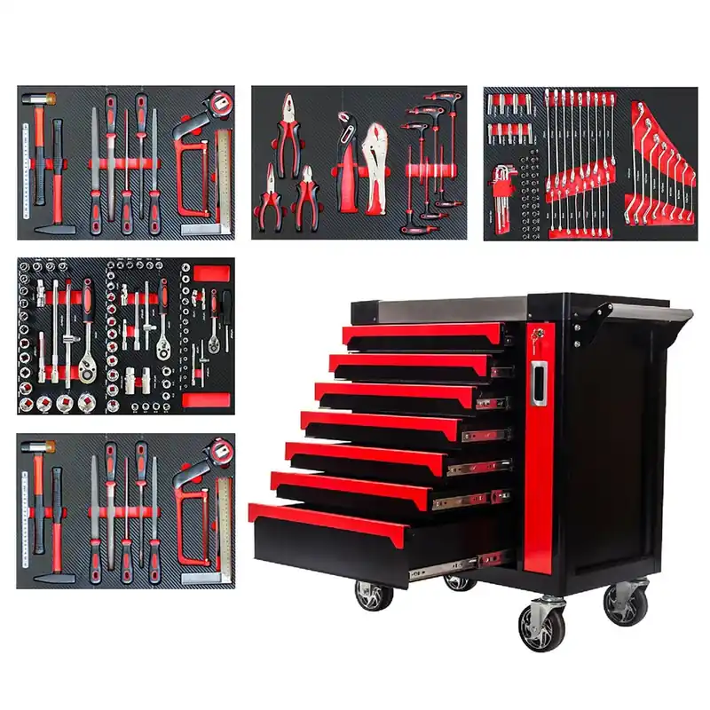 Marcotools 05.088.140 - Carrello porta attrezzi 7 cassetti con piano in INOX completo di 196 utensili Offerta Limitata