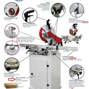 Consegna Rapida Troncatrice per legno Pegic GP 350 RT , 2000W , PROFESSIONALE , trifase 380v solo corpo troncatrice