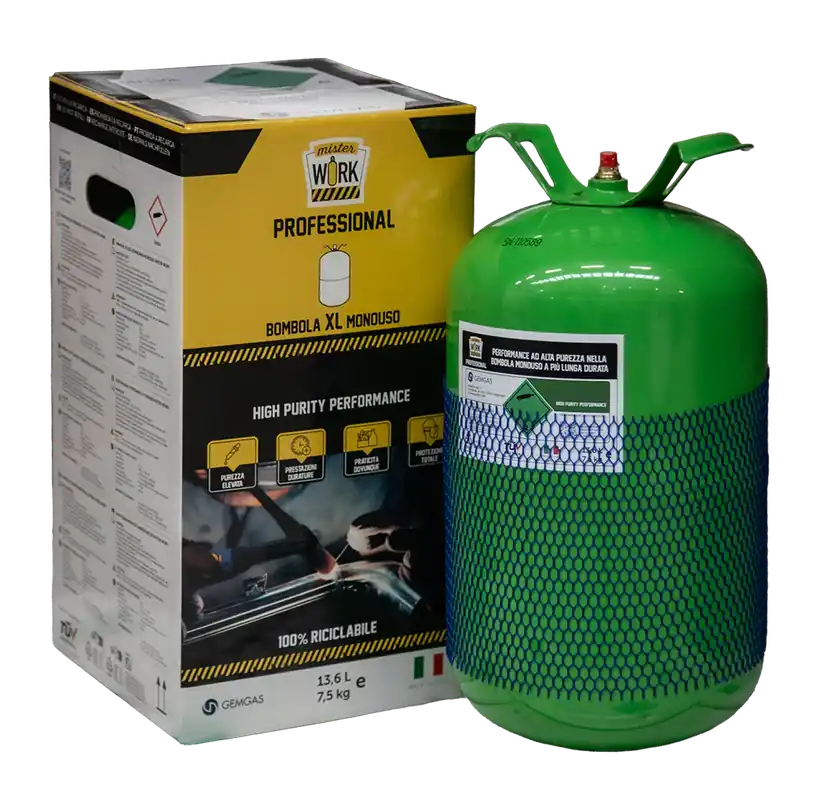 Helvi MisterWork PRO - Bombola gas per saldatura alta qualità - Argon 14lt - (0,9 M3) Reso Gratuito