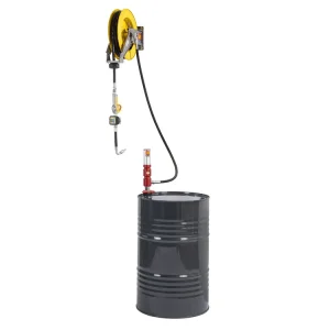 Pompa pneumatica distribuzione olio Meclube per fusti 180-220l con avvolgitubo Pagamento Sicuro