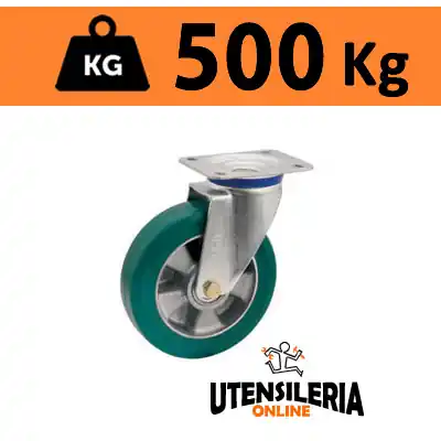 Ruota TR-ROLL con supporto medio rotante M portata 500Kg 62AL Scelto Dai Clienti